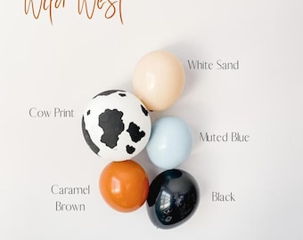 Kit fai da te per ghirlanda di palloncini a forma di cowboy, Wild One, palloncini con stampa di mucca, tema animali da fattoria, compleanno del selvaggio West, primo compleanno da rodeo, compleanno da cowboy
