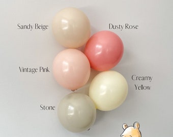 Retro Winnie The Pooh Baby Shower DIY Balloon Garland Kit | First Birthday Balloon Arch | Gender Reveal | Boho Pastel Party | Dusty Rose