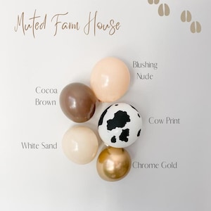 Muted Farm Animal Balloon Garland Kit | Cow Print Balloons | Muted Holy Cow I&#39;m One | Wild West Birthday | Neutral First Rodeo Birthday