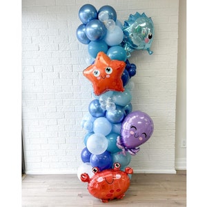 Under The Sea Balloon Garland DIY Kit, One-Der The Sea 1st Birthday Party Decor, Ocean Animals Theme Baby Shower, Kids Underwater Beach Bash