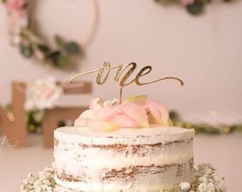 One Metal Cake Topper | 1st Birthday decor | First Birthday Cake smash | Kids Party Decor | Gold Cake Topper | Boho Cake Topper
