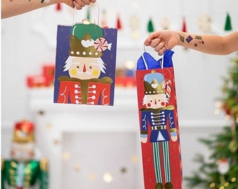 Modern Christmas Bags | Nutcracker Christmas Gift Bags | Christmas Bags | Christmas Gift Wrapping | Nut Cracker | Gingerbread Man | Gifts