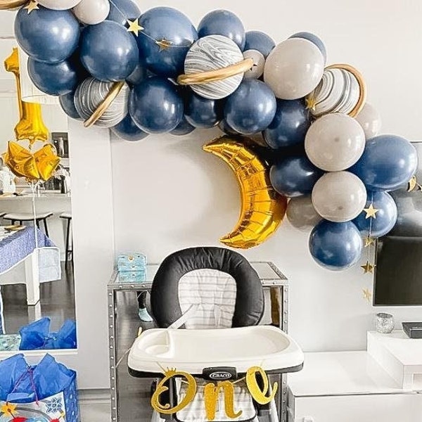 Space Astronaut DIY Balloon Garland Kit | Balloon Arch | Birthday Balloons |  Galaxy Starry Night To The Moon Balloon Arch | Baby Shower