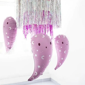 Jumbo Purple Cute Ghost Balloon  | Halloween Decor | Halloween Party Decorations | Halloween Balloons | Pastel Pink Halloween Decor | Ghost