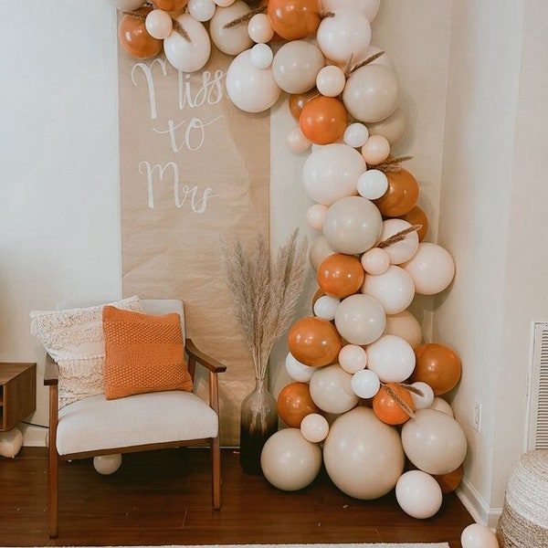 Boho Rustic Fall Balloon Garland | Fall Wedding Balloons Arch | Boho Rusty Party | Fall Bridal Shower | Thanksgiving Decor | Coffee Balloon