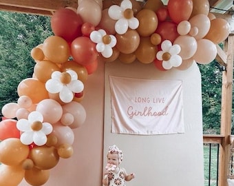 Groovy One Balloon Garland Kit | Daisy Balloon Garland | Groovy 90s Bachelorette | Two Groovy | Five is a Vibe | Retro Birthday | First Bday