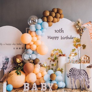 Wild One Balloon Garland DIY Kit Baby Shower Jungle Safari Birthday Baby Boy Shower Boy Birthday Decor Balloon Arch Boho Balloon image 1