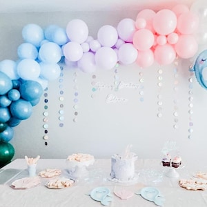 Mermaid Under the Sea Balloon Garland Kit | Matte Pastel Rainbow Balloon Arch | 1st Birthday Decor | Party Decor | Narwhal Seashell Splash