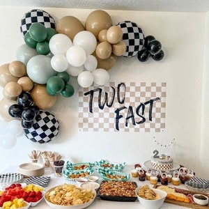 Retro Race Car Themed  DIY Balloon Garland Kit | Birthday Car themed Balloon Arch | Two Fast Party Decor | Baby Shower Decor | Vintage Car