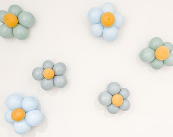 Retro Daisy Balloon Flower Wall  | First Birthday Party decor Balloon Arch | Baby Shower Boho Bridal Shower Decor | Girl Boho Pink Peach