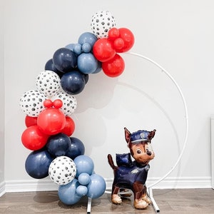 Paw Patrol Balloon Garland Kit, Puppy 1st birthday, Paw Patrol Birthday, Chase Balloon Decor, Paw Print Balloon Garland, Kids Birthday Decor