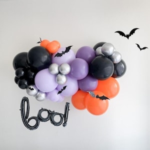 Purple Halloween Balloon Garland Kit |  Boo I&#39;m Two Balloons | Spooky One Birthday | Two Spooky Birthday | Pastel Purple Halloween Decor