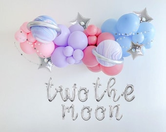 Pink First Trip Around The Sun DIY Balloon Garland Kit | Two The Moon Birthday Decor | Space Theme Balloon Garland | Astronaut Birthday Deco