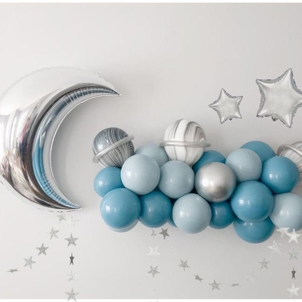 Space Astronaut DIY Balloon Garland Kit | Balloon Arch | Birthday Balloons |  Galaxy Starry Night To The Moon Balloon Arch | Baby Shower