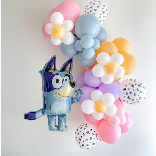 Bluey Balloon Garland | Daisy Balloon Garland | Pastel Balloon Garland | Pastel Puppy Birthday | Pastel Girl Dog Party | Daisy Balloons