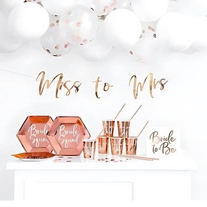 Roségouden decoratiedoos vrijgezellenfeest | Roségouden decordoos vrijgezellenfeest | Roségouden feestdecoratie | Vrijgezellenfeest decoratie vrijgezellenfeest