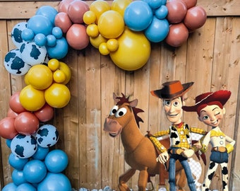 Retro Toy Story Themed DIY balloon Garland Kit | Boho Rustic Retro Balloon Arch | Cow Print Balloons | Cow Boy Kids Birthday Party Decor