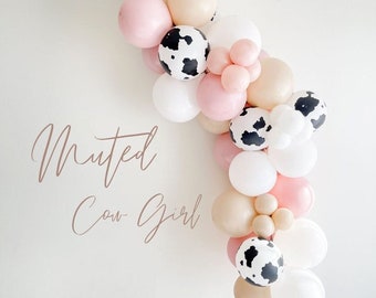 Muted Pink Cow Girl Balloon Garland Kit | Moo I'm Two Birthday | Pink Farm Birthday | Cow Girl Bach | On The Farm Party First Birthday Decor