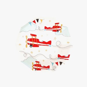 Modern Airplane Dessert Plates | Airplane Birth Decor | Two Fly Birthday | Up Up & Away Airplane Baby Shower | How Time Flies First Birthday