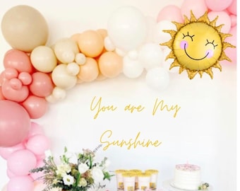 Trip Around the Sun Balloon Garland | Sun Balloon Garland Arch | Boho Sun Birthday Decor | Sunshine Baby Shower | Sunshine First Birthday
