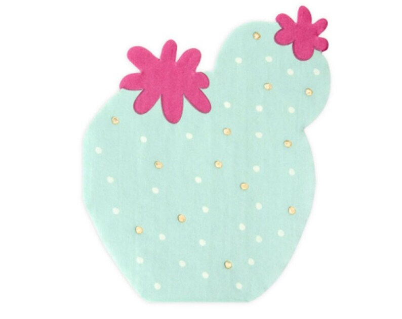 Cactus Napkins Fiesta Party Decor Pink Cactus Baby Shower Napkins Taco About a Party Decor Cinco De Mayo Party Tableware Taco