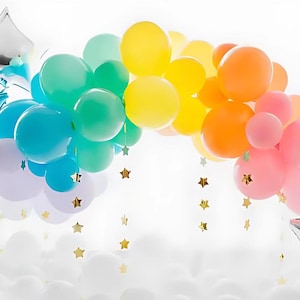 Rainbow Balloon Garland Kit, Unicorn Party Balloon Arch | First Birthday Decor | Custom Garland | Rainbow Balloons | Pastel Macaroon Rainbow