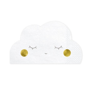 Dreamy Cloud Print Napkins | Cloud Napkins | White Cloud Baby Shower Napkins | 1st Birthday Napkins | Party Tableware | Trip around The Sun