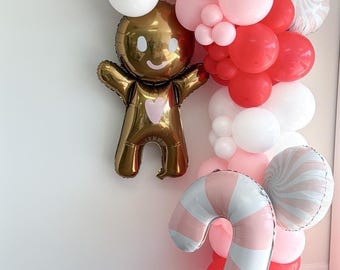 Gingerbread Winter ONEderland Balloon Garland, Pink Christmas Balloon Garland, Oh What Fun, Oh Snap Gingerbread, One is fun, Candy Cane Foil