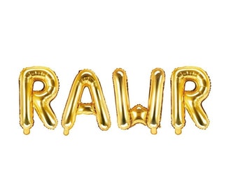 Gold RAWR balloon Banner | Three Rex Party | Giant Dinosaur Balloons | Dinosaur Party Decor | 3rd birthday party | Jurassic Party | Boy Bday