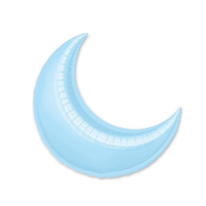 Baby Blue Moon Balloon | Blue Crescent Mylar Balloon | Galaxy Girl Birthday | Blue To the Moon Party Decor | Light Blue Trip Around the Sun