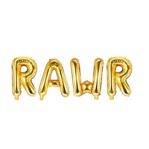 Gold RAWR balloon Banner | Three Rex Party | Giant Dinosaur Balloons | Dinosaur Party Decor | 3rd birthday party | Jurassic Party | Boy Bday