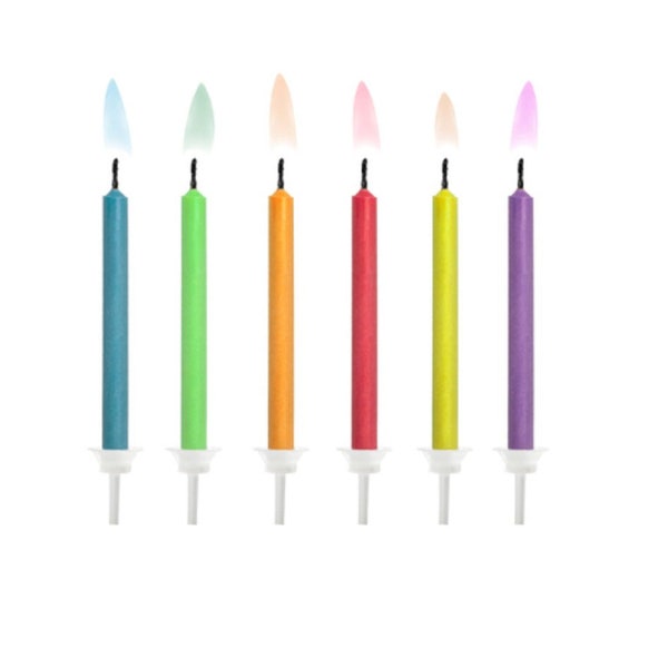 Colored Flame Birthday Cake Candles | Multi-Colour Birthday Cake Topper | Rainbow Happy Birthday Candles | Cake Decoration | Light Decor