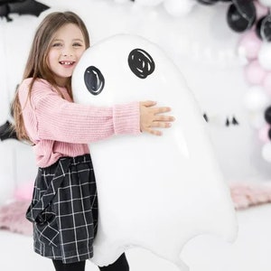 Giant White Cute Ghost Balloon  | Halloween Decor | Halloween Party Decorations | Halloween Balloons | Pastel Pink Halloween Decor | Ghost