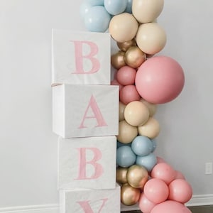 Muted Gender Reveal DIY Balloon Garland Kit | Twinkle Gender Reveal Party | Baby Shower | Blue and Pink Gender Balloons | First Trip Decor