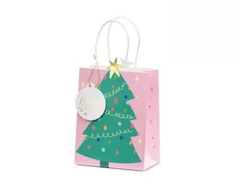 Modern Christmas Bag | Pink Christmas Gift Bags | Pretty Christmas Bags | Christmas Gift Wrapping | Nut Cracker | Gingerbread Man | Decor