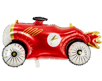Vintage Race Car Balloon | Jumbo Car Balloon | Two Fast Birthday | Car Themed Birthday | Race Car Party Decor | Race Car Decor | Checkered