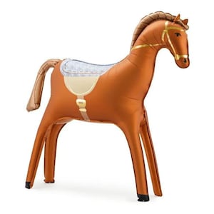 35&quot; Standing Giant Brown Horse Foil Balloon My Little Pony First Birthday Party Farm Horse Shaped Balloon Saddle Up Giddy Up Gift For Kids