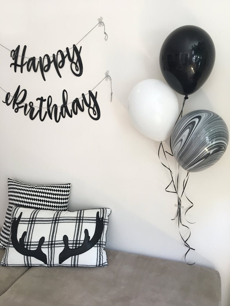 Black and White Marble balloons Black and White Party Marble Balloons New Years Balloons Tie Dye Balloons Agate Balloons image 3