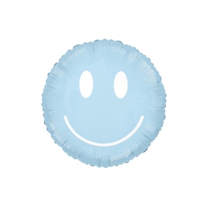 30" Blue Smiley Face Balloon | One Cool Dude | One Happy Dude Balloons | One Groovy Guy | Groovy Party Decor | Retro First Birthday | Smiley