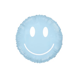 30" Blue Smiley Face Balloon | One Cool Dude | One Happy Dude Balloons | One Groovy Guy | Groovy Party Decor | Retro First Birthday | Smiley