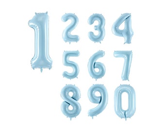 Blue Number Balloons | Matte Pastel Blue Jumbo Number Balloon | Blue Birthday Balloon | Five is a Vibe | 2nd Birthday | Mermaid Birthday