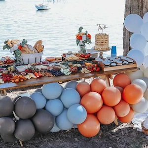 Retro Matte Earth Tone DIY Globo Garland Kit / Otoño Boda Globo Arco / Niebla Rústica Terracota Crema Globos de Café / Boho Rusty Party
