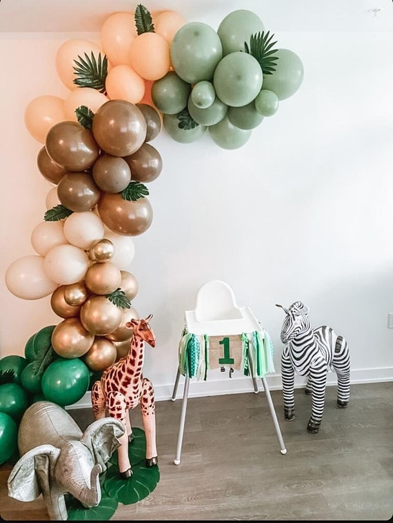 Jungle Safari DIY Balloon Garland Kit Wild One Arch Sage Green