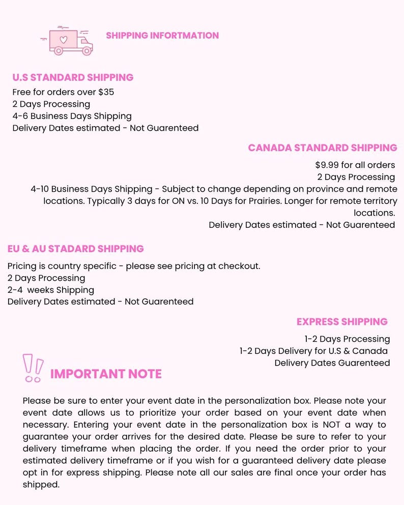 Shipping Information