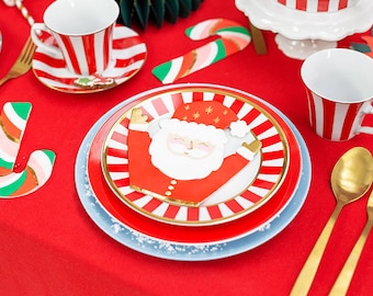 Santa Clause Napkins | Christmas Table Decor | Christmas Tableware | Santa Tableware | Christmas Party Deco | Kids Party | Christmas Napkins