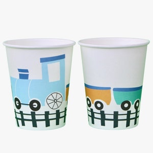 Steam Train Party Cups | Train Party Supplies | Train Cups | Train Party Tableware | Transportation Party | Train Party Decorations