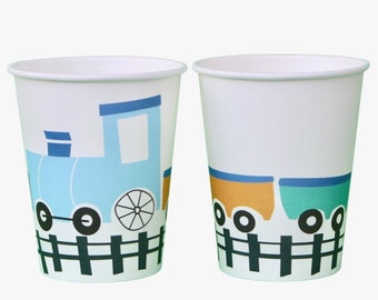 Steam Train Party Cups | Train Party Supplies | Train Cups | Train Party Tableware | Transportation Party | Train Party Decorations