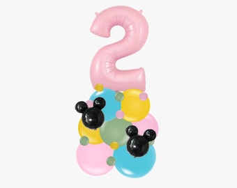 Vintage Mickey Mouse Balloon Garland Tower | 1st Birthday Decor | Disney Themed Birthday Decor | Mickey Mouse Decor | Magic Kingdom Party