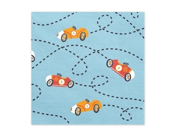 Race Car Napkins | Muted Race Car themed Birthday | Two Fast Party Decor | Car Birthday | Fast One Party Decor | Race Car Party | Race Car