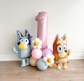 LICENSED Bluey Balloon Tower | Bluey Birthday Party Decor | Bluey Theme Birthday | Bingo Balloon |  Dog Birthday Party | Girl  Dog Party